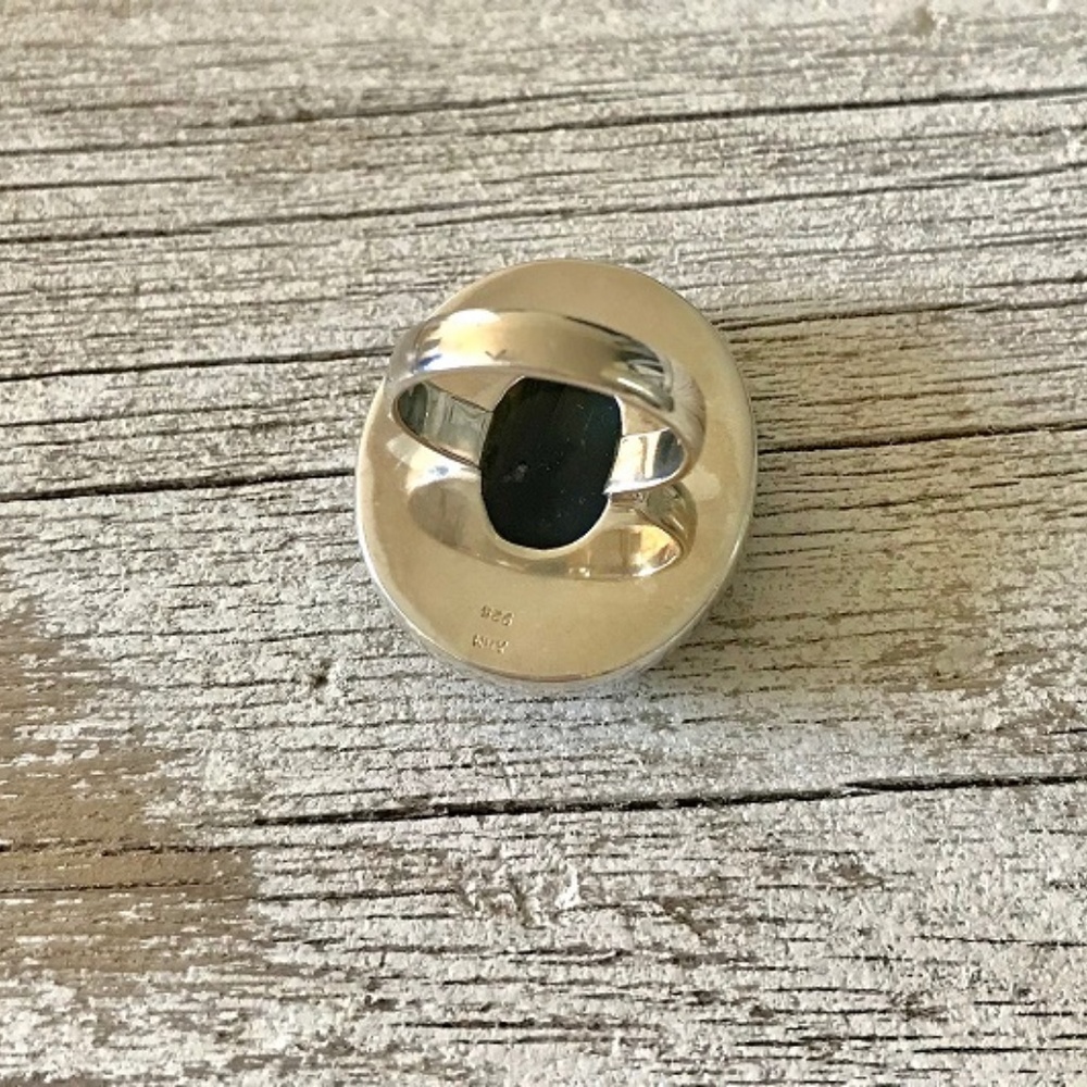 Boho Large Oval Labradorite Ring - image 4